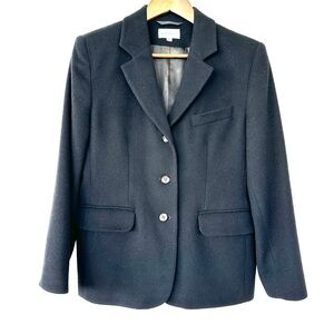 L.L. Bean Classic Black Blazer, Single Breasted, Cashmere/wool, Petite Size 10